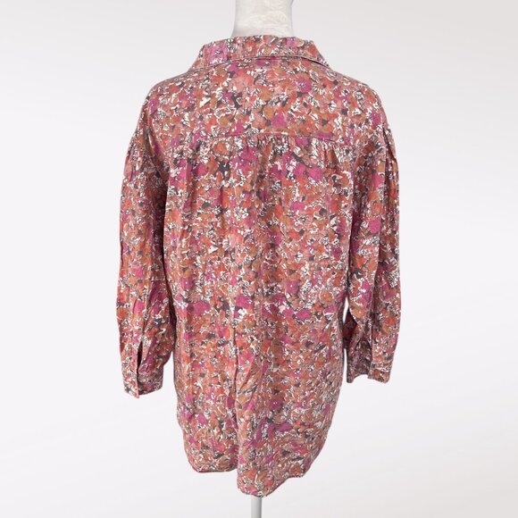 Vintage ABVIEN 3/4 Sleeve Button Down Shirt Soft Floral Cotton Size Medium - Picture 5 of 9
